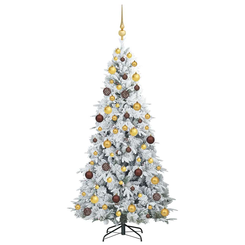 Kunstig sammensatt juletre med 300 LED Hvit 180 cm PE og PVC