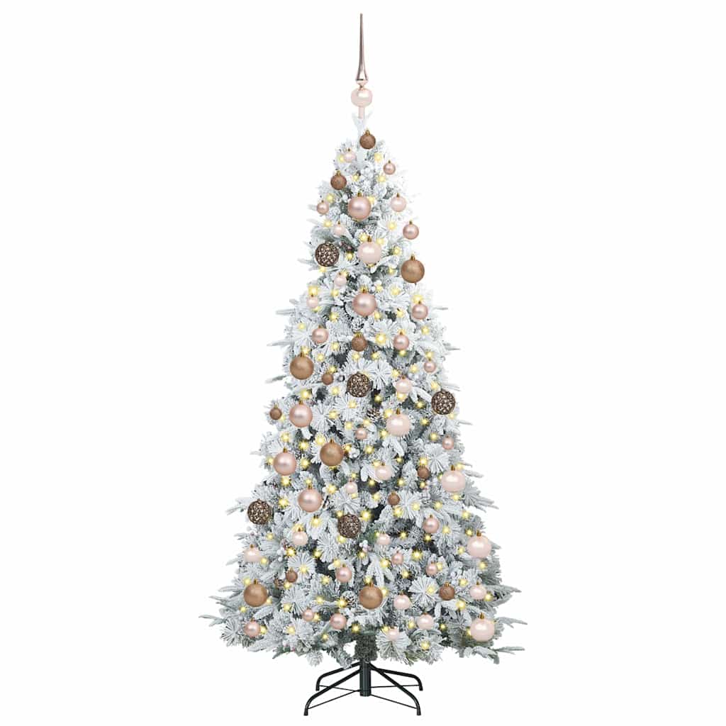 Kunstig sammensatt juletre med 300 LED grønn 180 cm PE og PVC