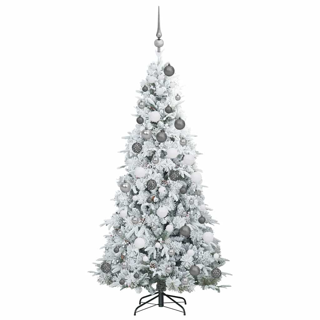 Kunstig sammensatt juletre med 300 LED Hvit 180 cm PE og PVC