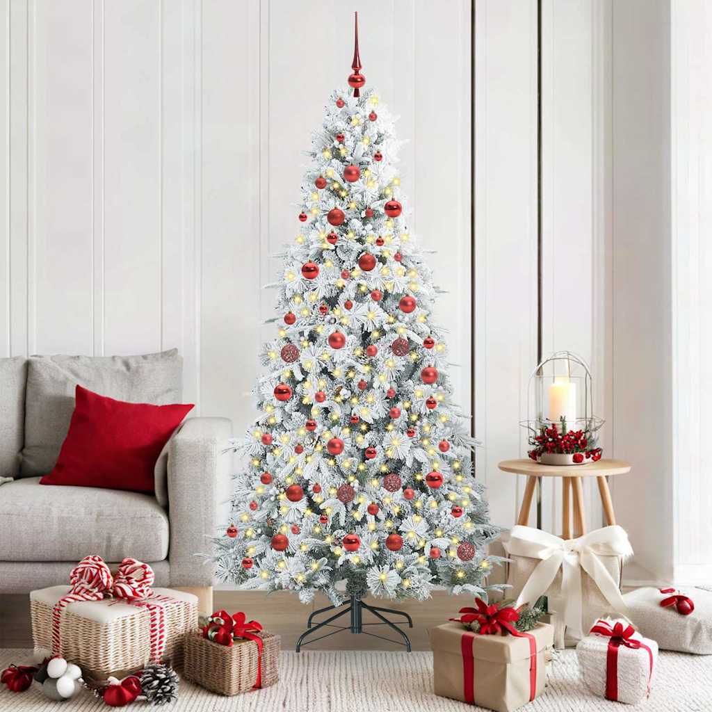 Kunstig sammensatt juletre med 300 LED grønn 180 cm PE og PVC