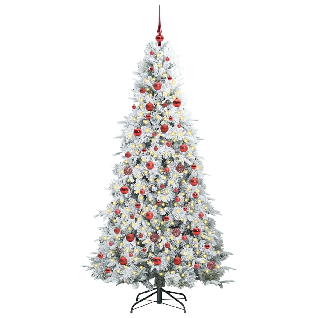 Kunstig sammensatt juletre med 300 LED grønn 180 cm PE og PVC
