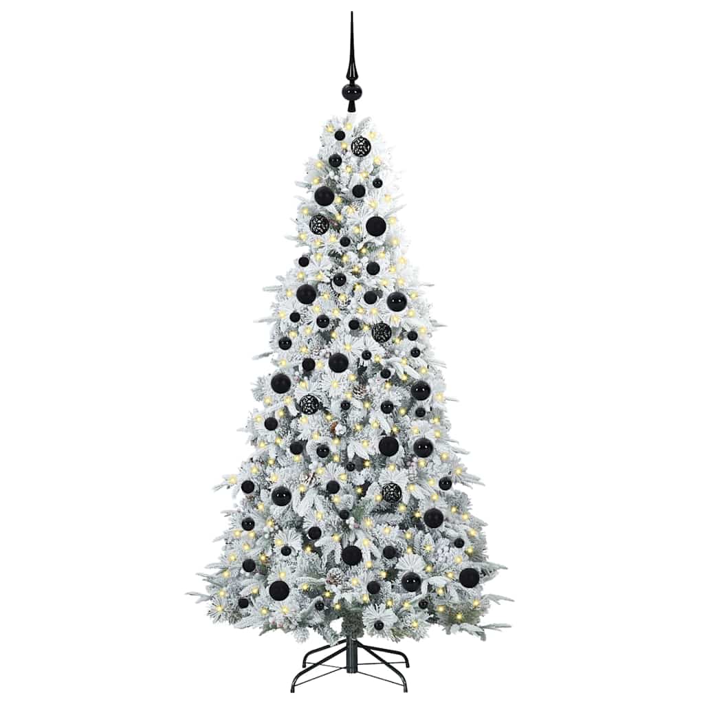 Kunstig sammensatt juletre med 300 LED grønn 180 cm PE og PVC