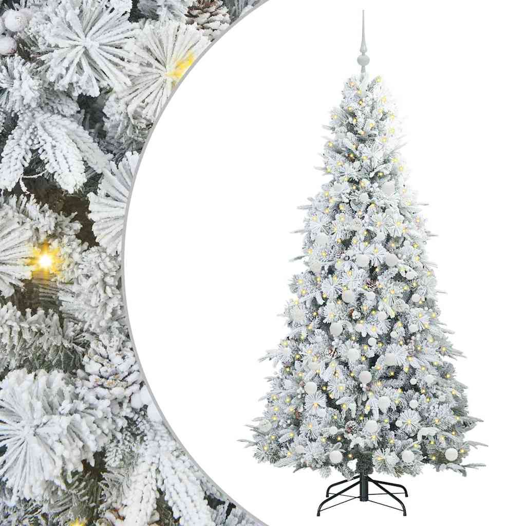 Kunstig sammensatt juletre med 300 LED Hvit 180 cm PE og PVC