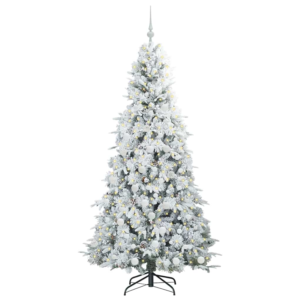 Kunstig sammensatt juletre med 300 LED Hvit 180 cm PE og PVC