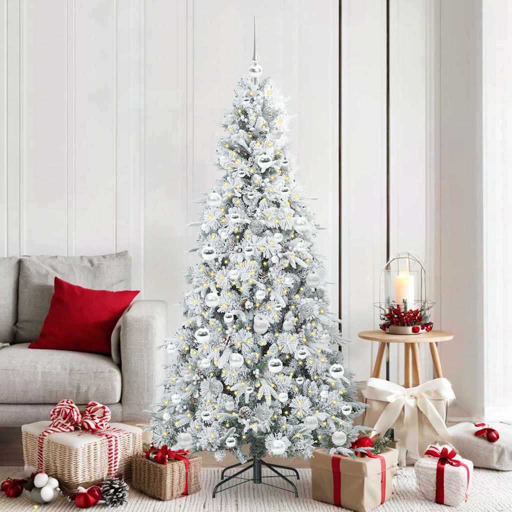 Kunstig sammensatt juletre med 300 LED grønn 180 cm PE og PVC