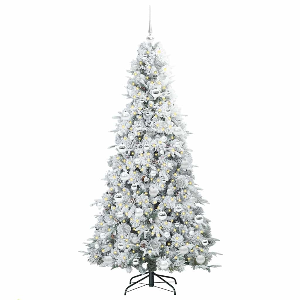 Kunstig sammensatt juletre med 300 LED grønn 180 cm PE og PVC