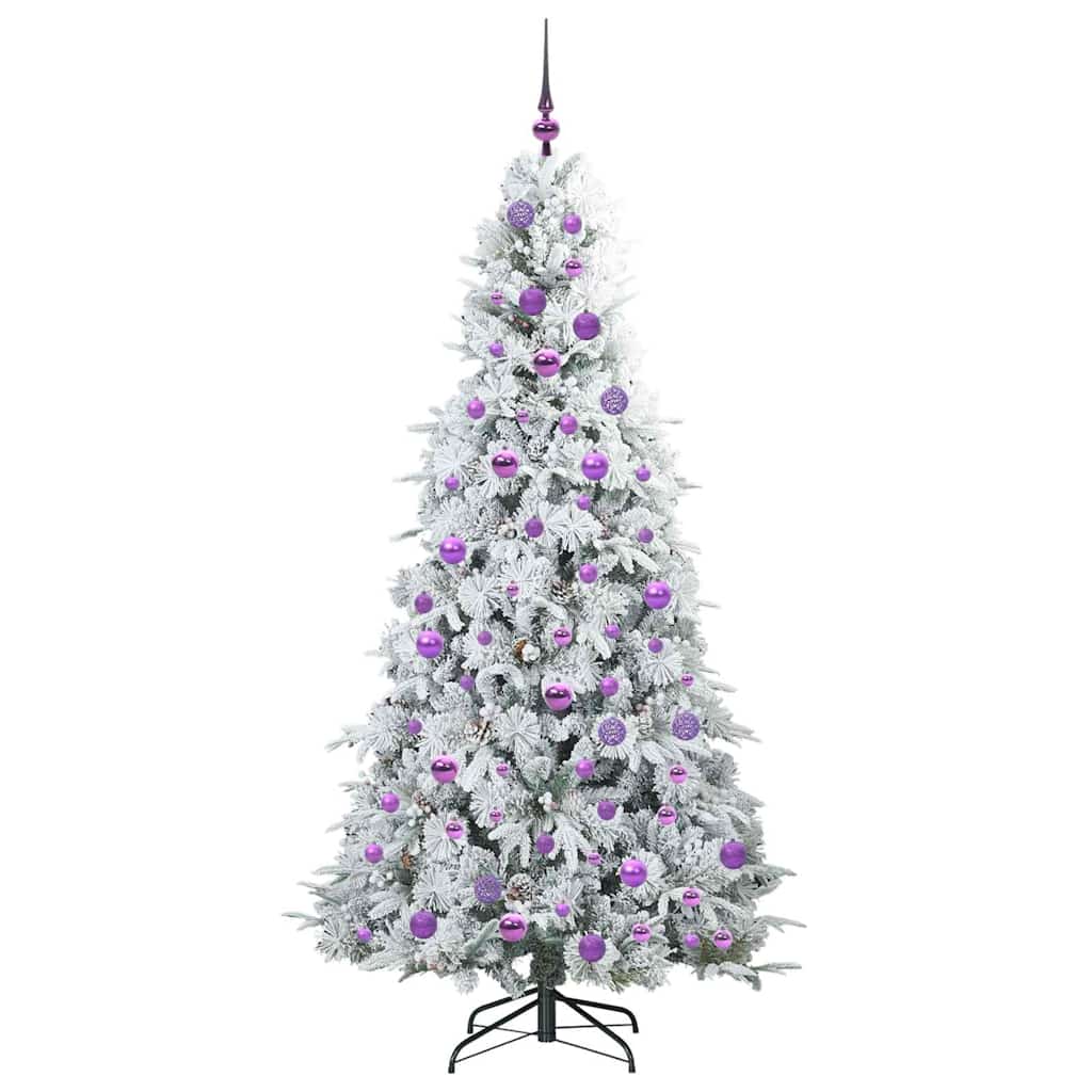Kunstig sammensatt juletre med 300 LED Hvit 180 cm PE og PVC