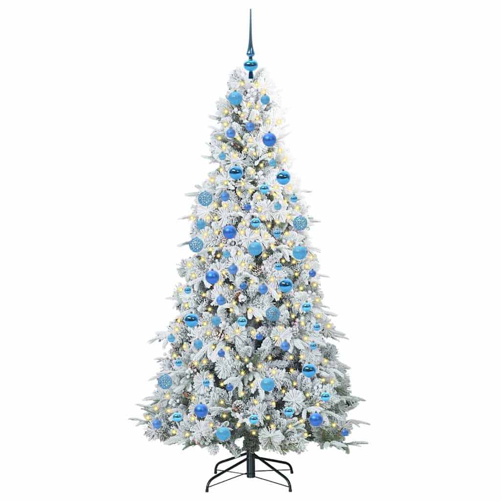 Kunstig sammensatt juletre med 300 LED Hvit 180 cm PE og PVC