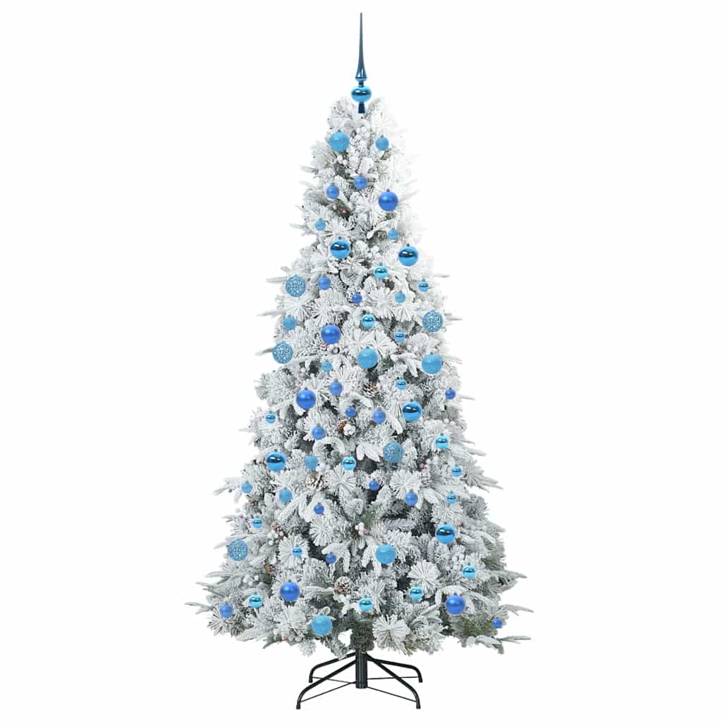 Kunstig sammensatt juletre med 300 LED Hvit 180 cm PE og PVC