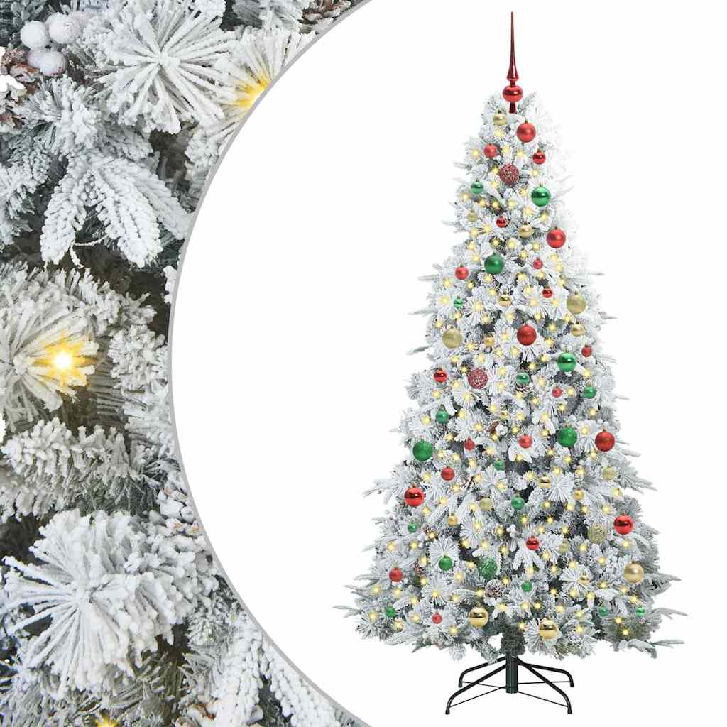 Kunstig sammensatt juletre med 300 LED grønn 180 cm PE og PVC