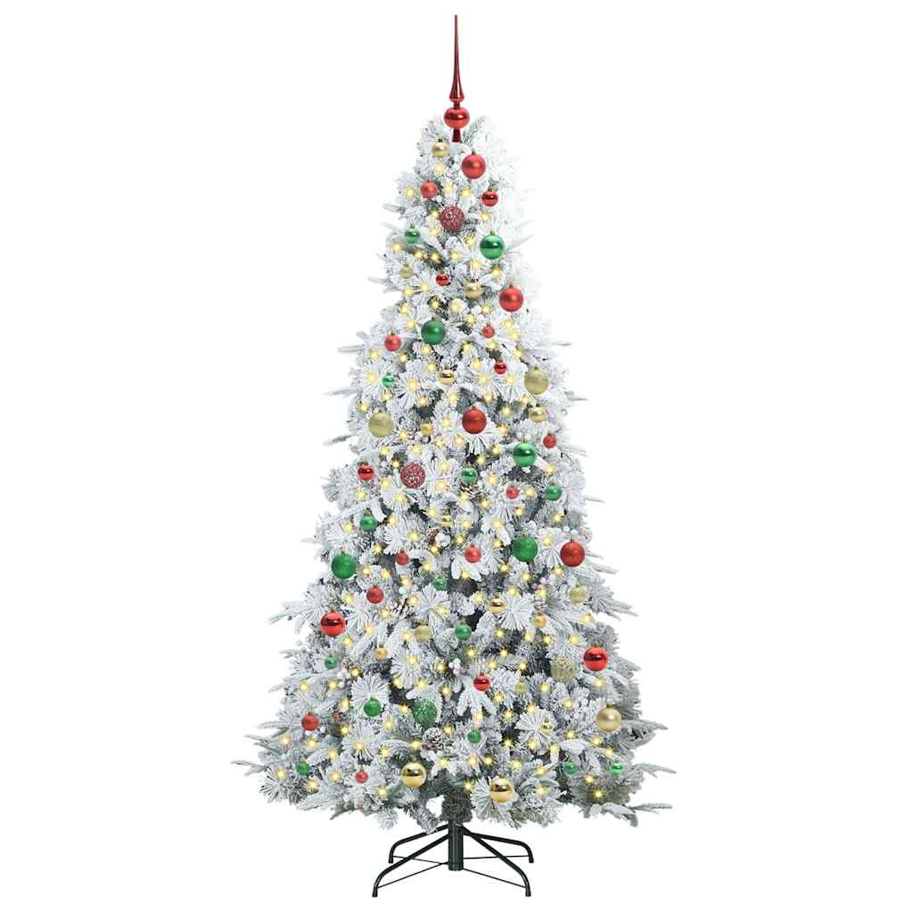 Kunstig sammensatt juletre med 300 LED grønn 180 cm PE og PVC