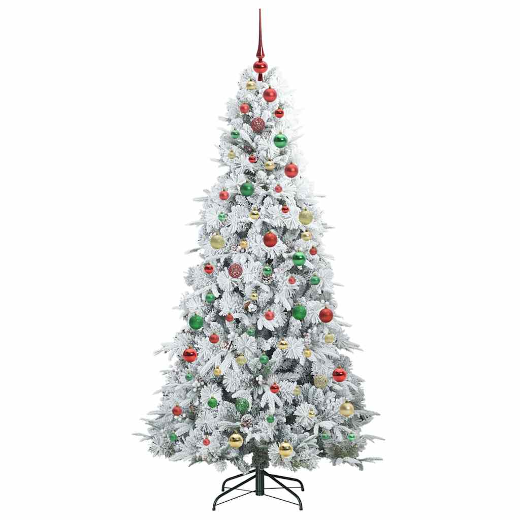 Kunstig sammensatt juletre med 300 LED grønn 180 cm PE og PVC
