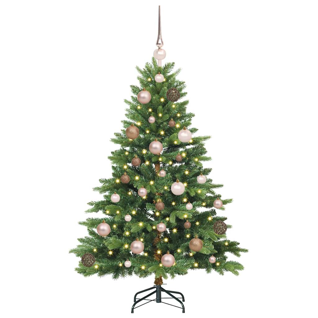 Kunstig juletre med 150 LED med stativ grønn 120 cm PE og PVC