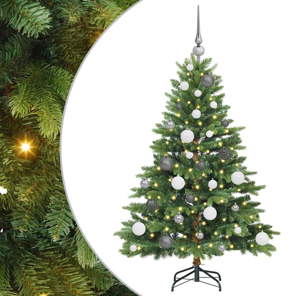 Kunstig juletre med 150 LED med stativ grønn 120 cm PE og PVC