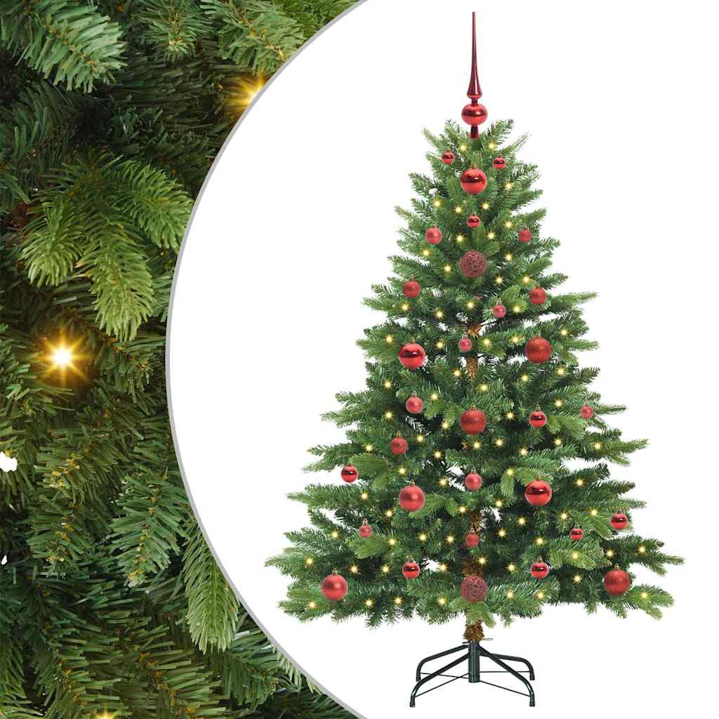 Kunstig juletre med 150 LED med stativ grønn 120 cm PE og PVC