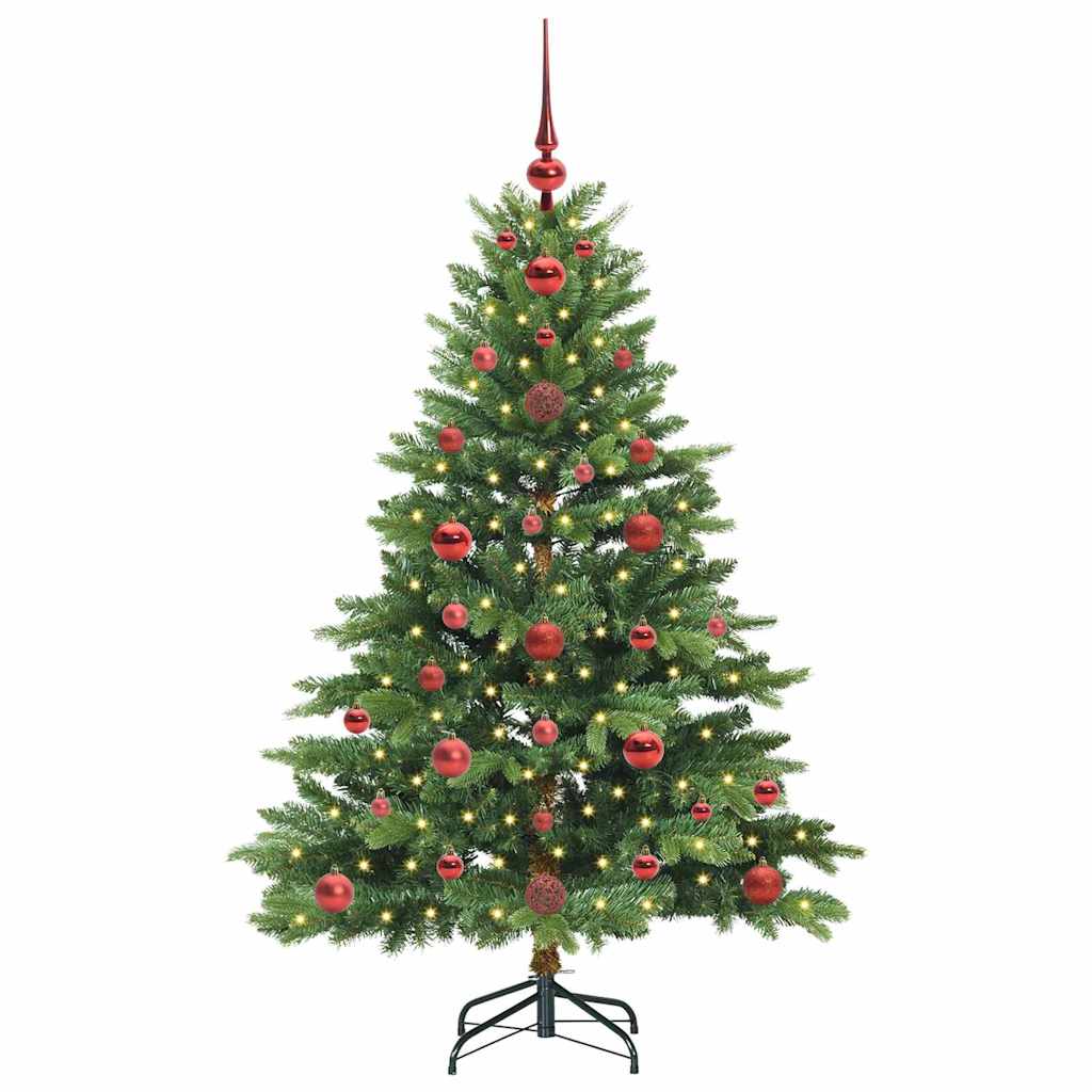 Kunstig juletre med 150 LED med stativ grønn 120 cm PE og PVC