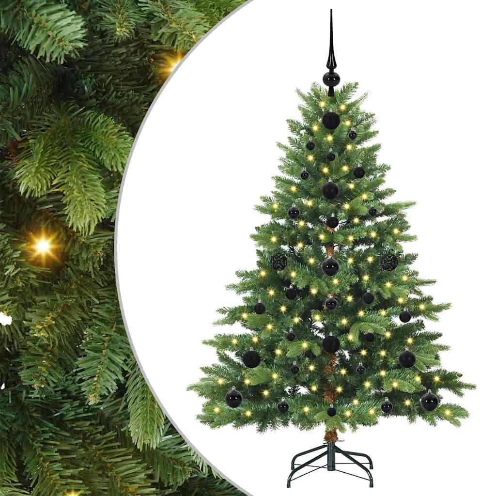 Kunstig juletre med 150 LED med stativ grønn 120 cm PE og PVC