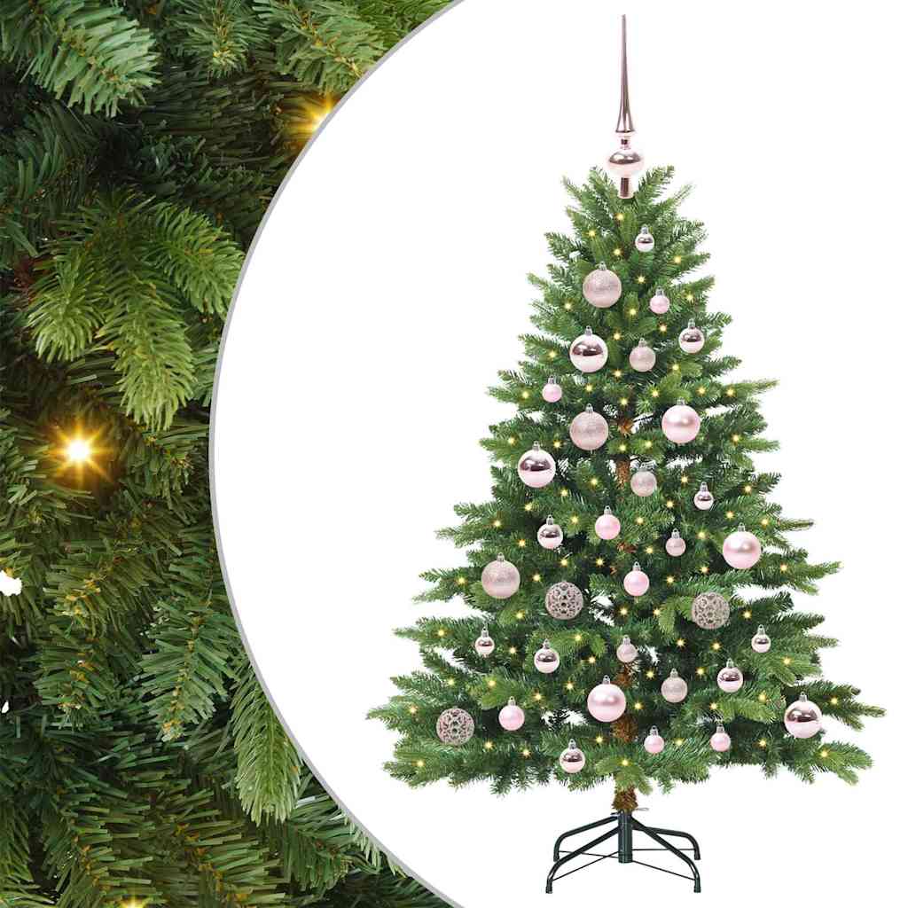 Kunstig juletre med 150 LED med stativ grønn 120 cm PE og PVC