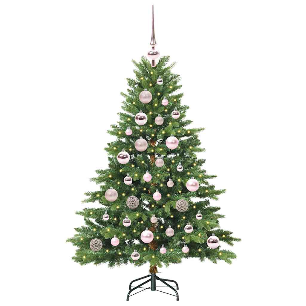 Kunstig juletre med 150 LED med stativ grønn 120 cm PE og PVC