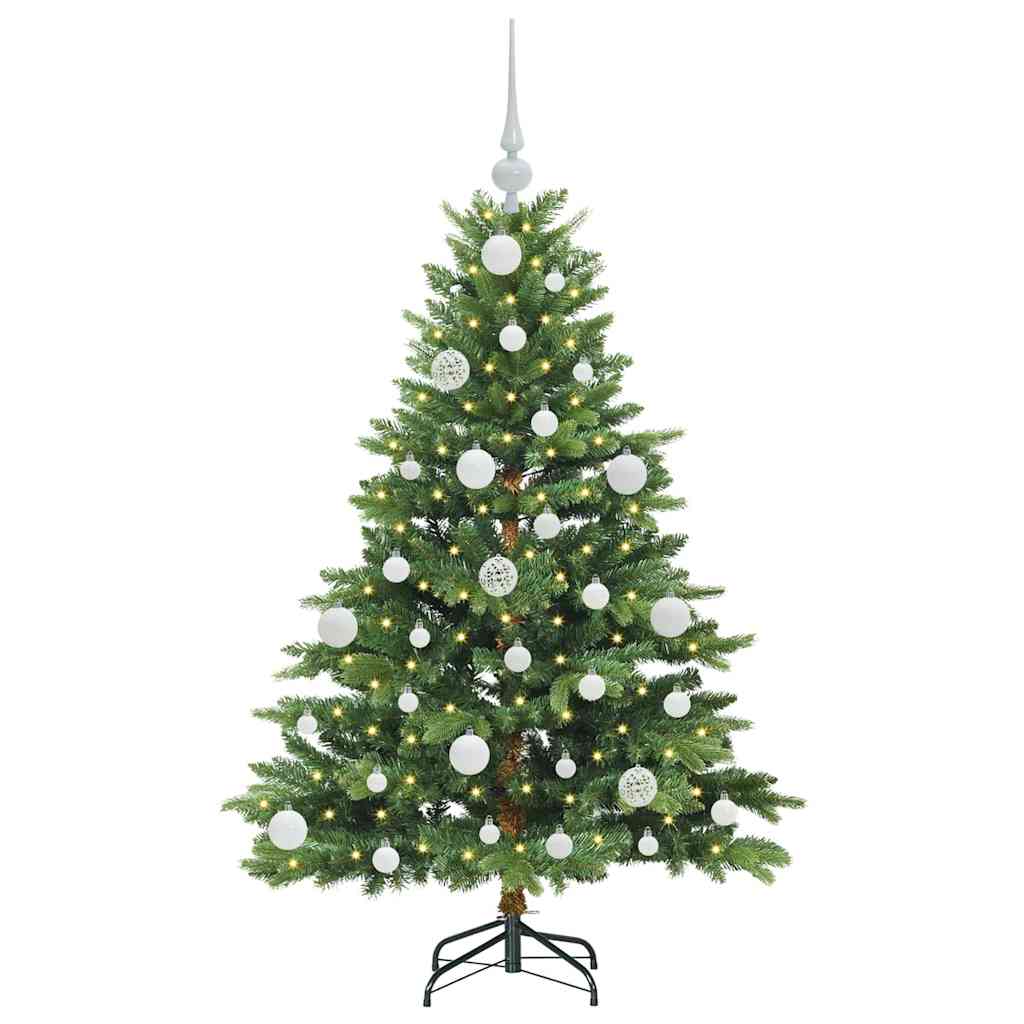 Kunstig juletre med 150 LED med stativ grønn 120 cm PE og PVC