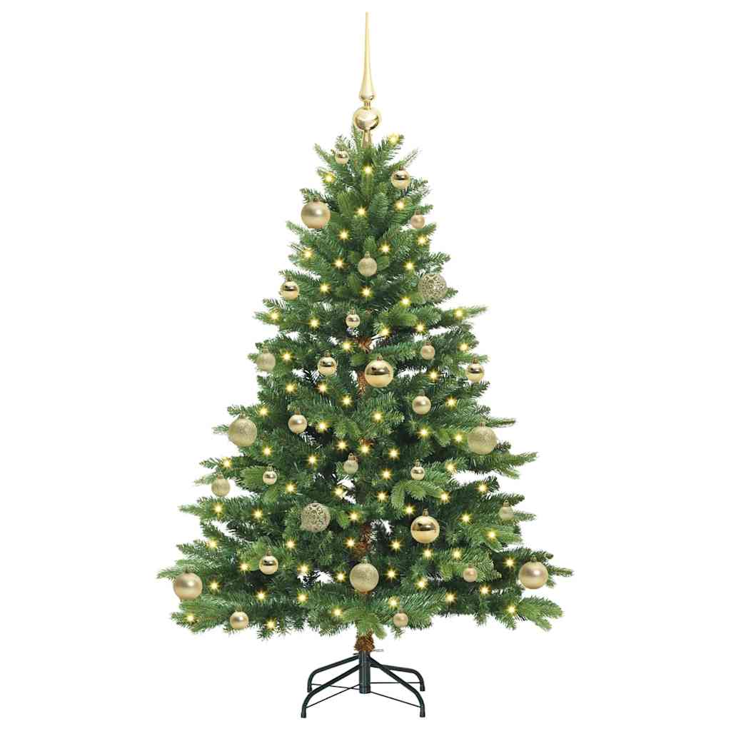 Kunstig juletre med 150 LED med stativ grønn 120 cm PE og PVC