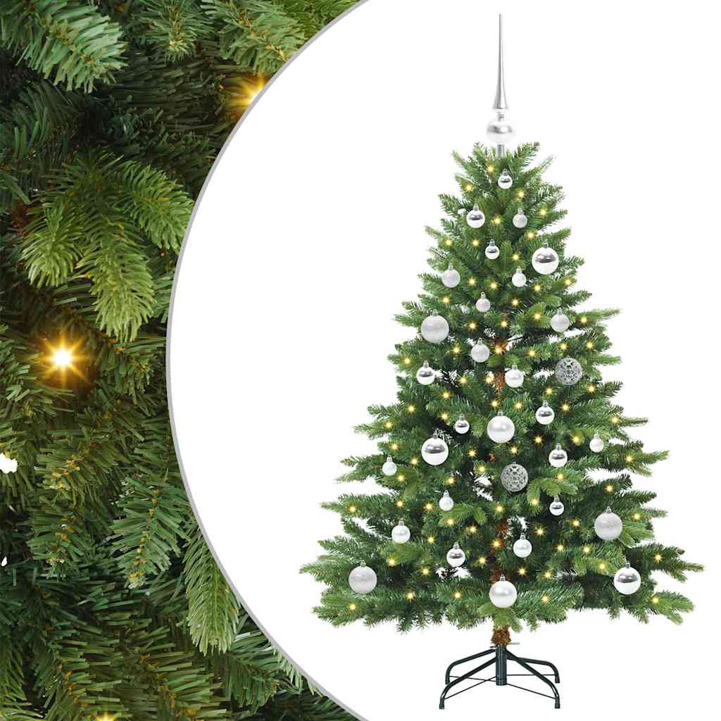 Kunstig juletre med 150 LED med stativ grønn 120 cm PE og PVC