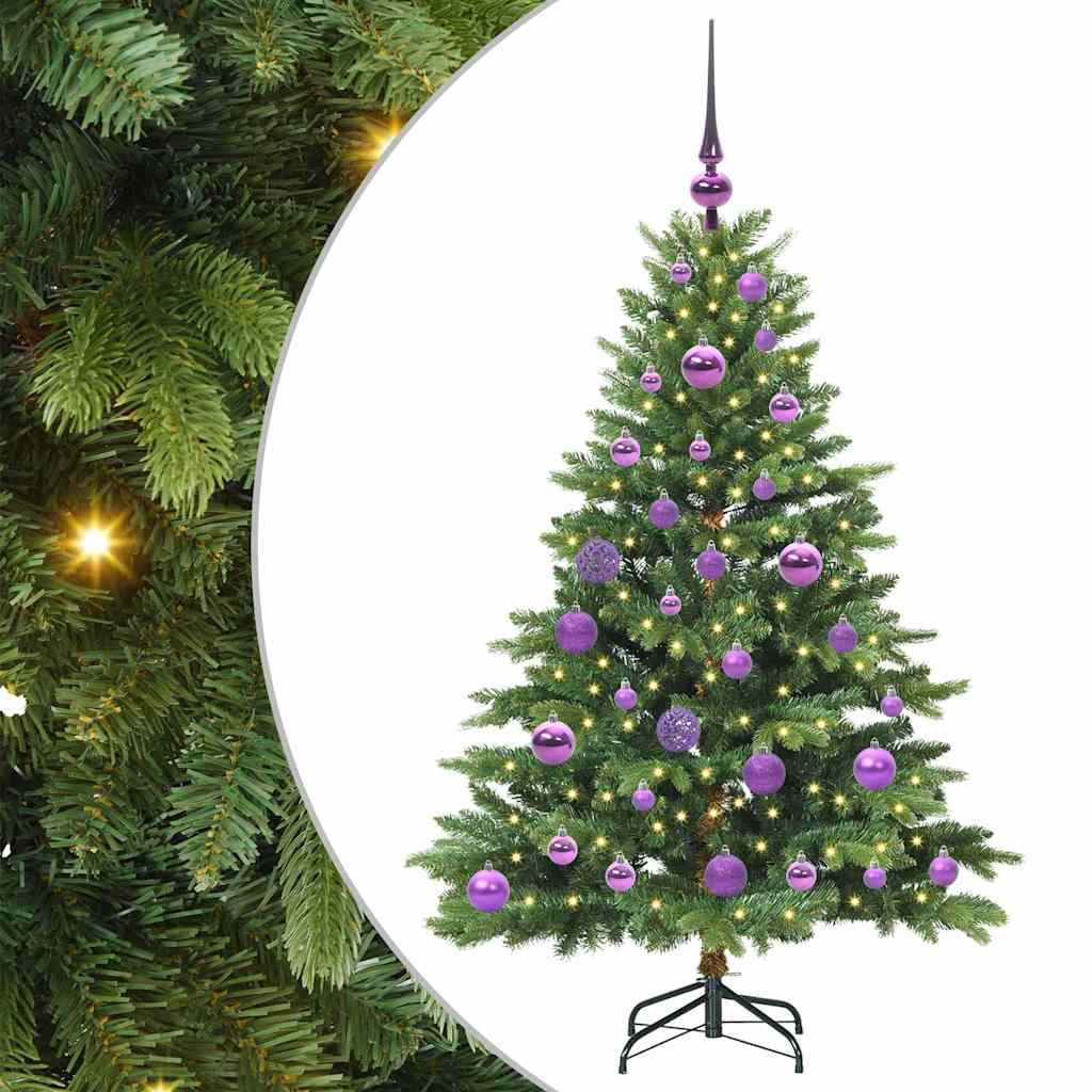 Kunstig juletre med 150 LED med stativ grønn 120 cm PE og PVC