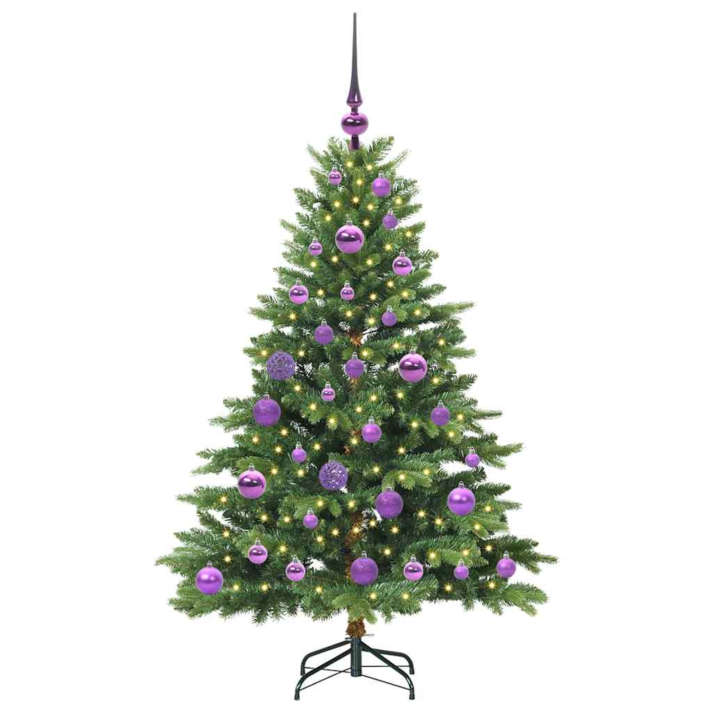 Kunstig juletre med 150 LED med stativ grønn 120 cm PE og PVC