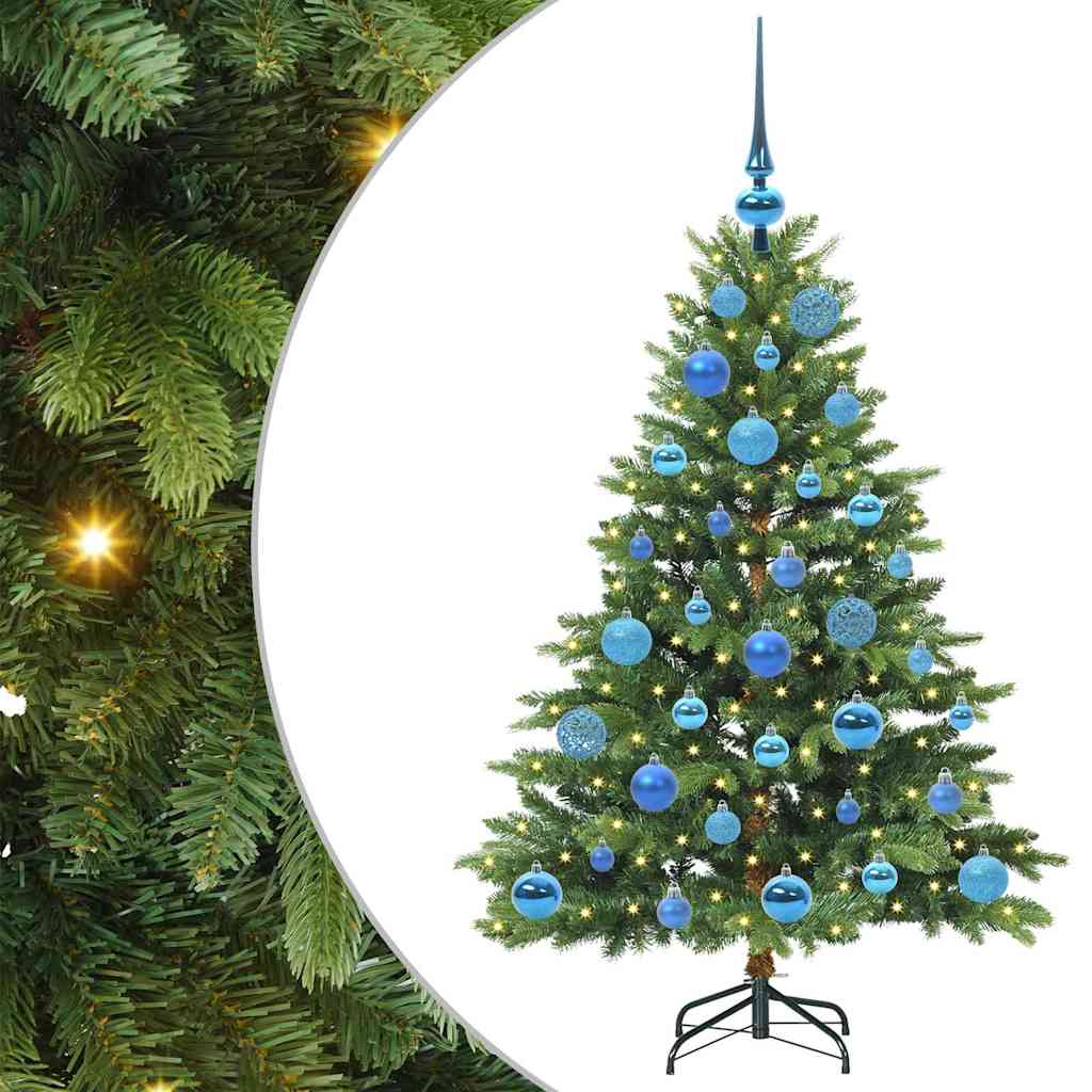Kunstig juletre med 150 LED med stativ grønn 120 cm PE og PVC