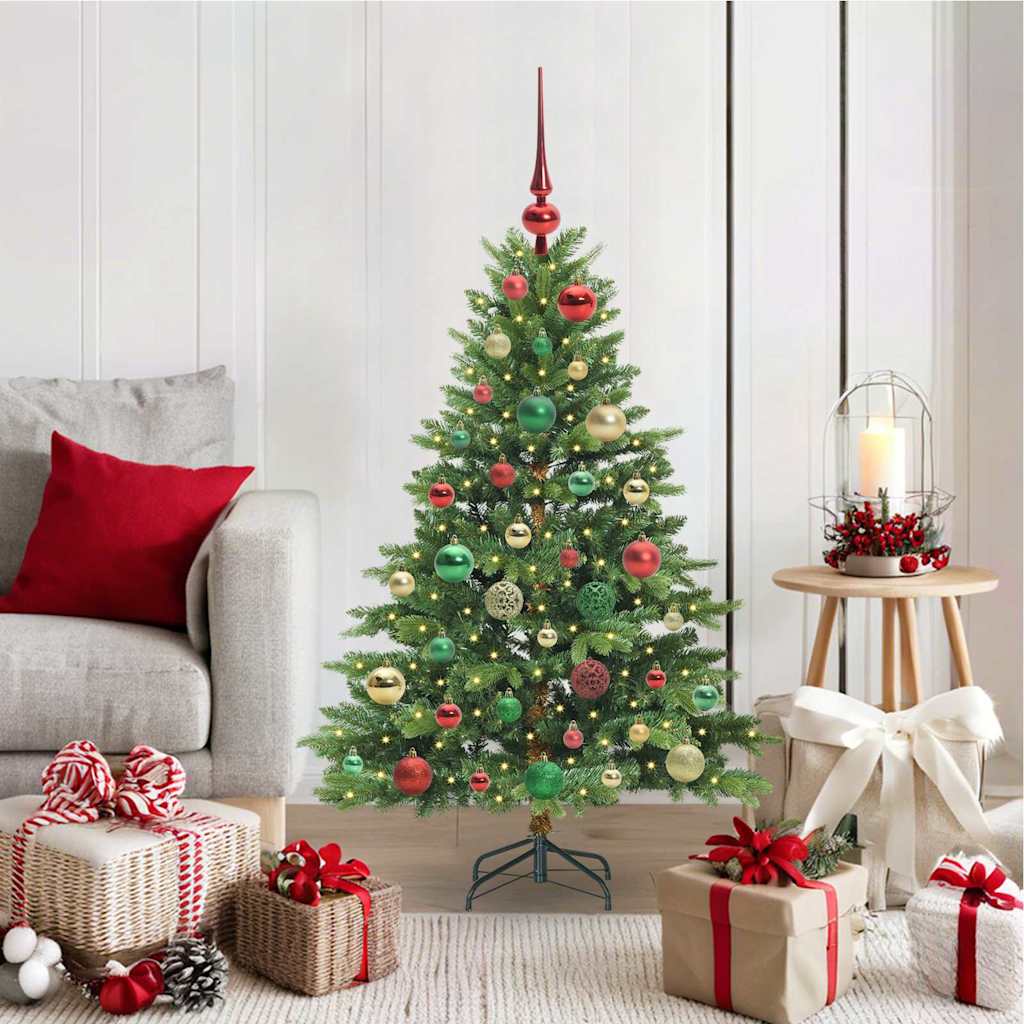 Kunstig juletre med 150 LED med stativ grønn 120 cm PE og PVC