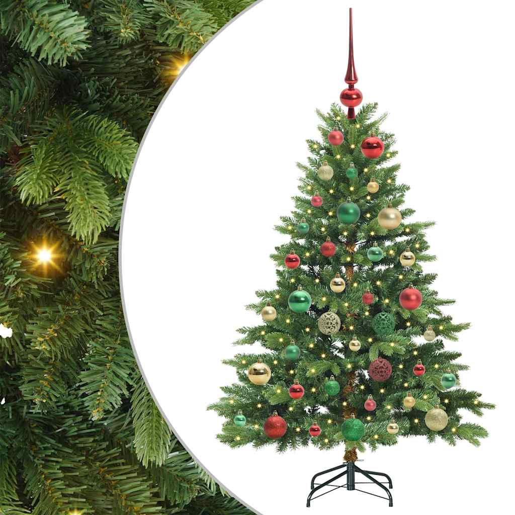 Kunstig juletre med 150 LED med stativ grønn 120 cm PE og PVC