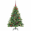 Kunstig juletre med 150 LED med stativ grønn 120 cm PE og PVC