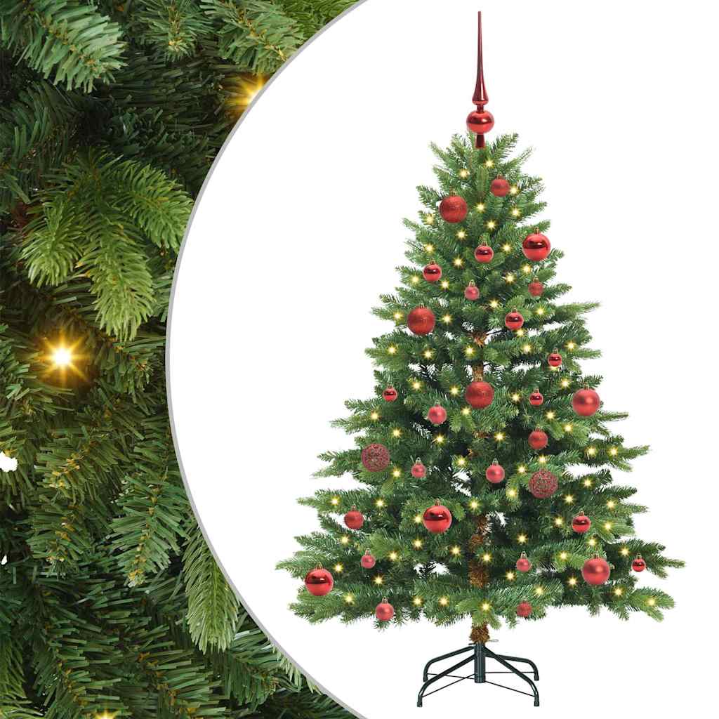 Kunstig juletre med 150 LED med stativ grønn 150 cm PE og PVC