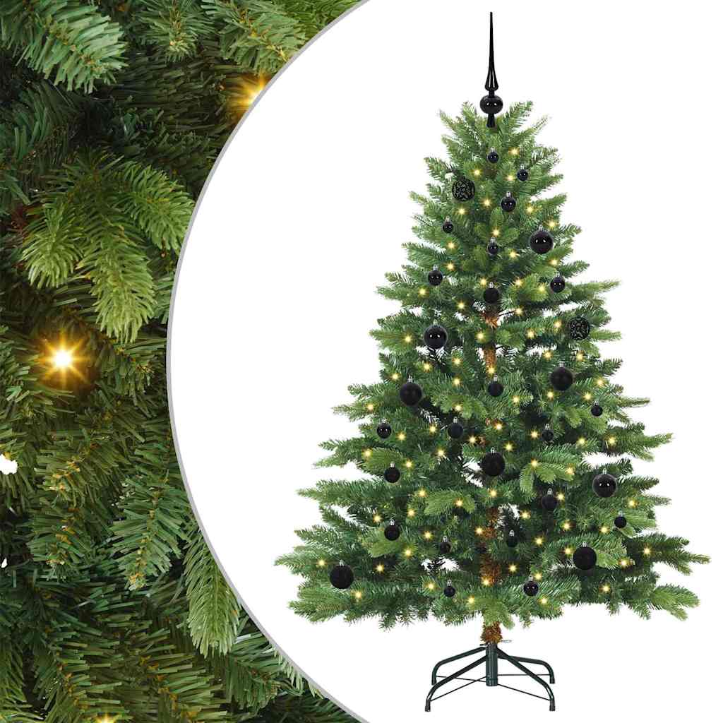 Kunstig juletre med 150 LED med stativ grønn 150 cm PE og PVC