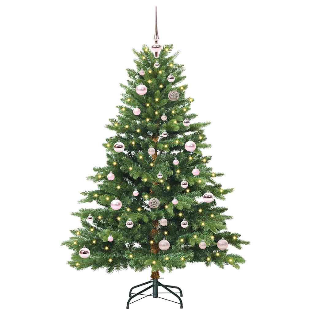 Kunstig juletre med 150 LED med stativ grønn 150 cm PE og PVC