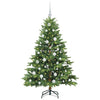 Kunstig juletre med 150 LED med stativ grønn 150 cm PE og PVC