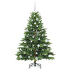 Kunstig juletre med 150 LED med stativ grønn 150 cm PE og PVC
