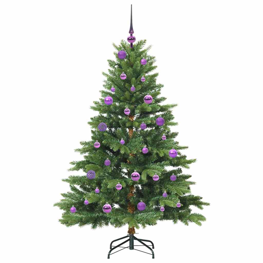 Kunstig juletre med 150 LED med stativ grønn 150 cm PE og PVC