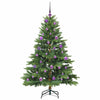 Kunstig juletre med 150 LED med stativ grønn 150 cm PE og PVC