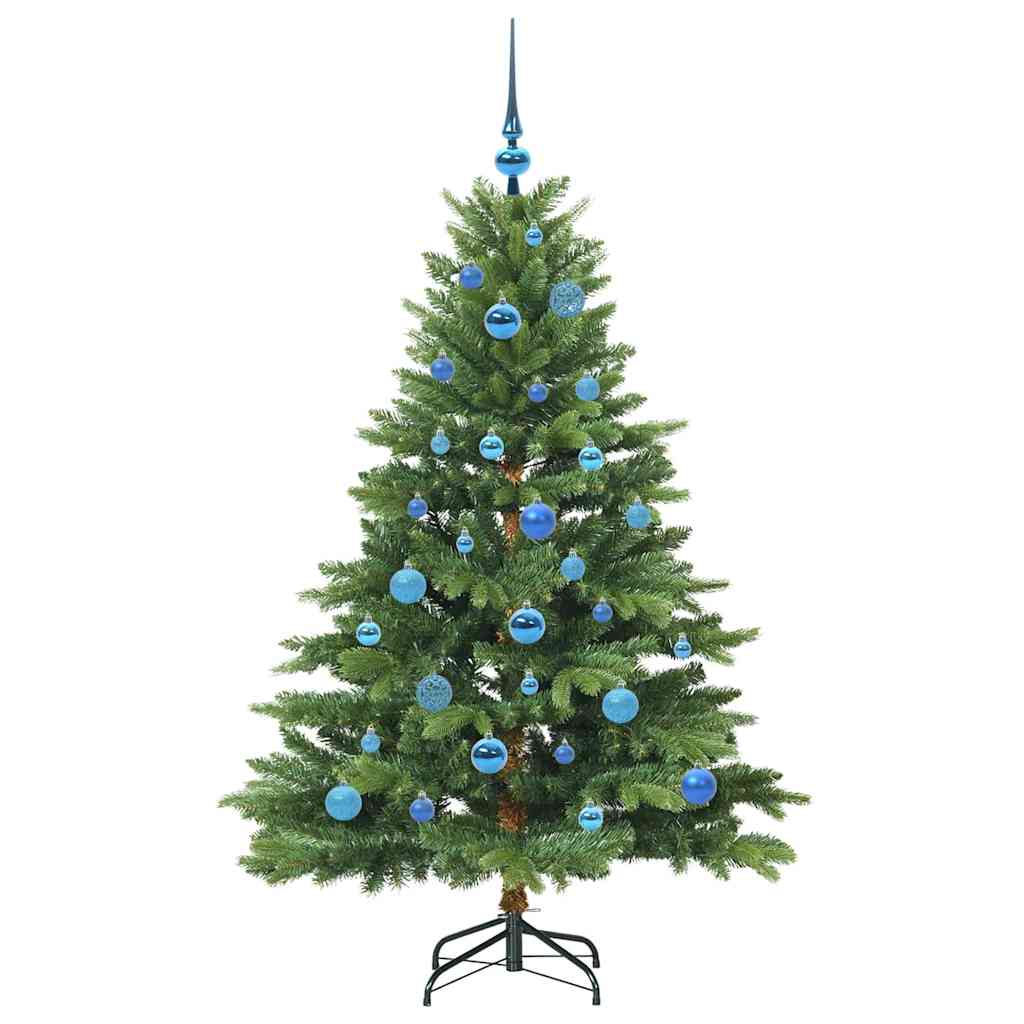 Kunstig juletre med 150 LED med stativ grønn 150 cm PE og PVC