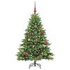 Kunstig juletre med 150 LED med stativ grønn 150 cm PE og PVC