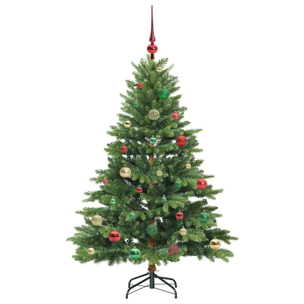 Kunstig juletre med 150 LED med stativ grønn 150 cm PE og PVC