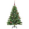 Kunstig juletre med 150 LED med stativ grønn 150 cm PE og PVC