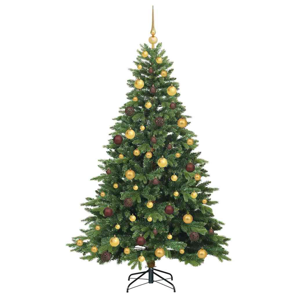 Kunstig juletre med 300 LED med stativ grønn 180 cm PE og PVC