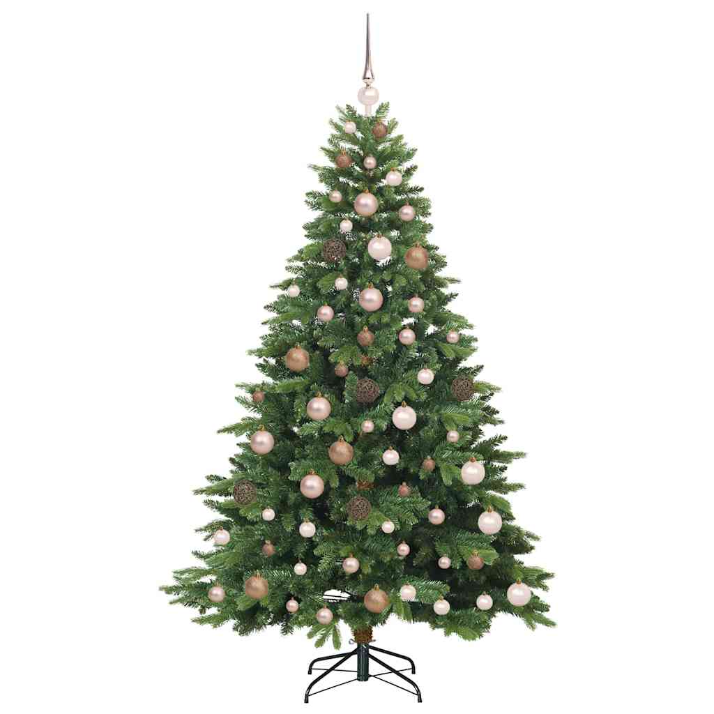 Kunstig juletre med 300 LED med stativ grønn 180 cm PE og PVC