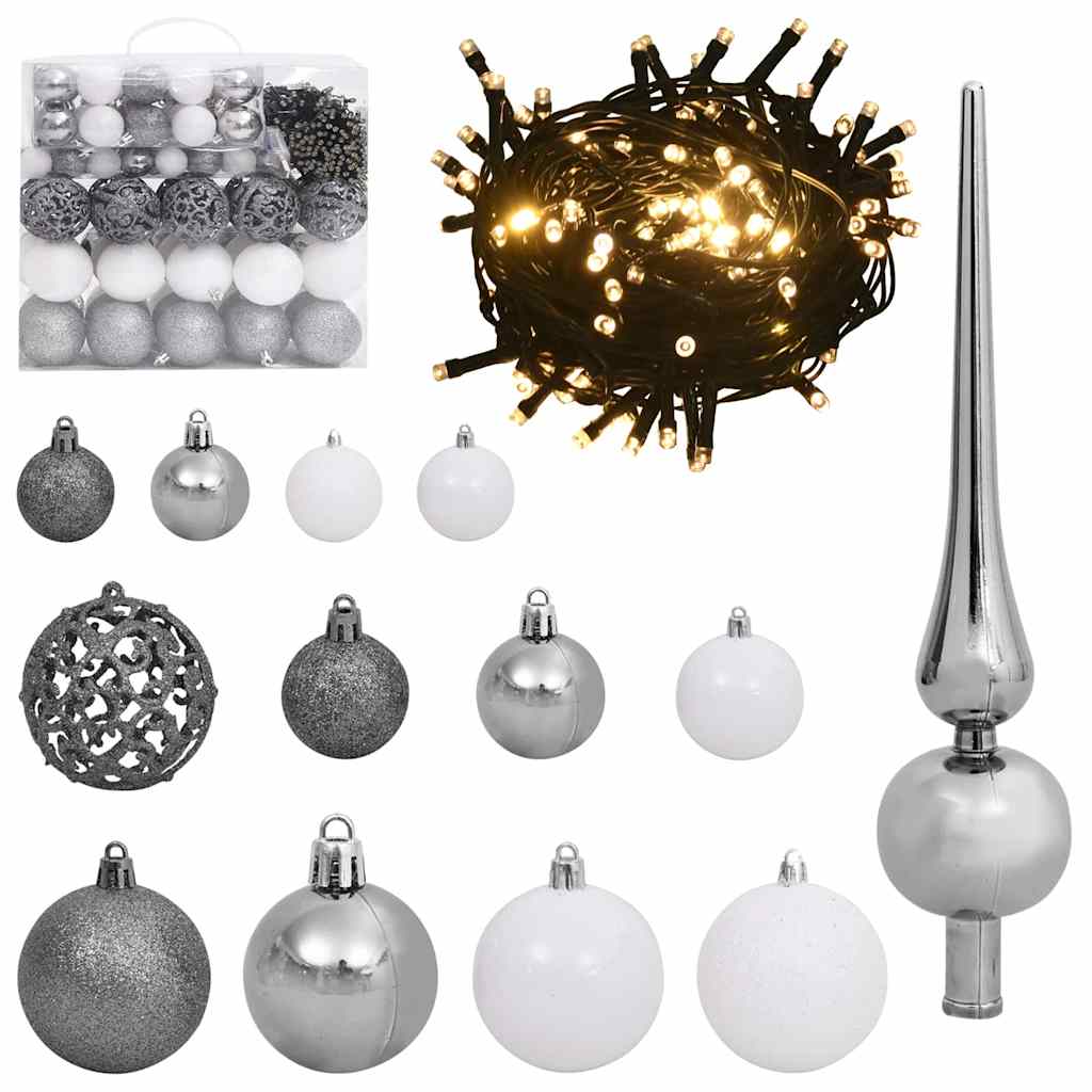Kunstig juletre med 300 LED med stativ grønn 180 cm PE og PVC