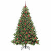 Kunstig juletre med 300 LED med stativ grønn 180 cm PE og PVC