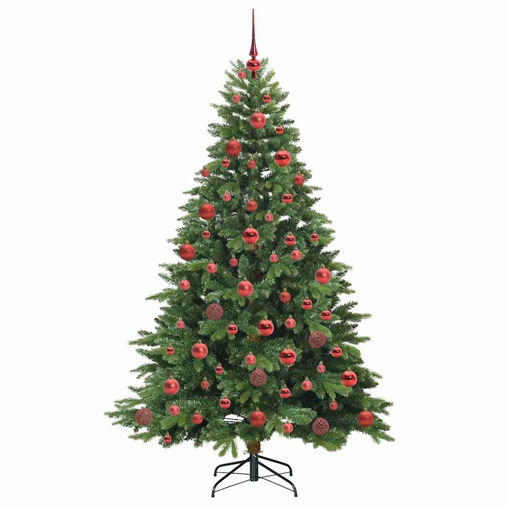 Kunstig juletre med 300 LED med stativ grønn 180 cm PE og PVC