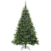 Kunstig juletre med 300 LED med stativ grønn 180 cm PE og PVC