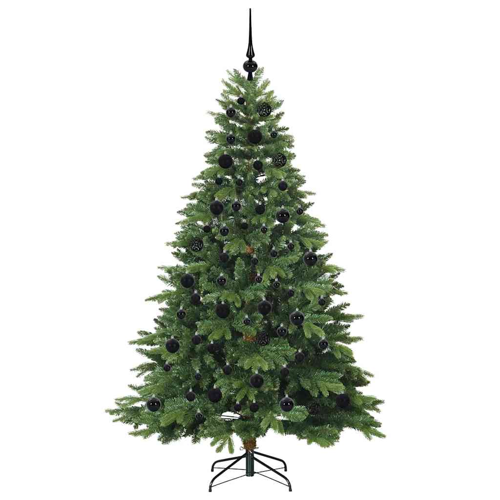 Kunstig juletre med 300 LED med stativ grønn 180 cm PE og PVC